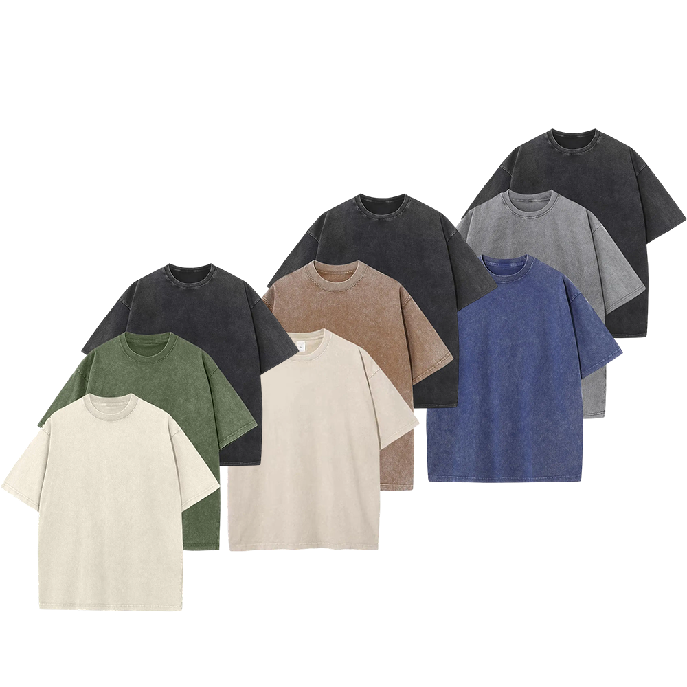 Women's Oversized T Shirts Acid Wash Cotton Crew Neck Half Short Sleeve Summer Unisex Tees Casual Loose Fit Solid Streetwear Comfortable Tops Basic Womenswear Plain Tshirt