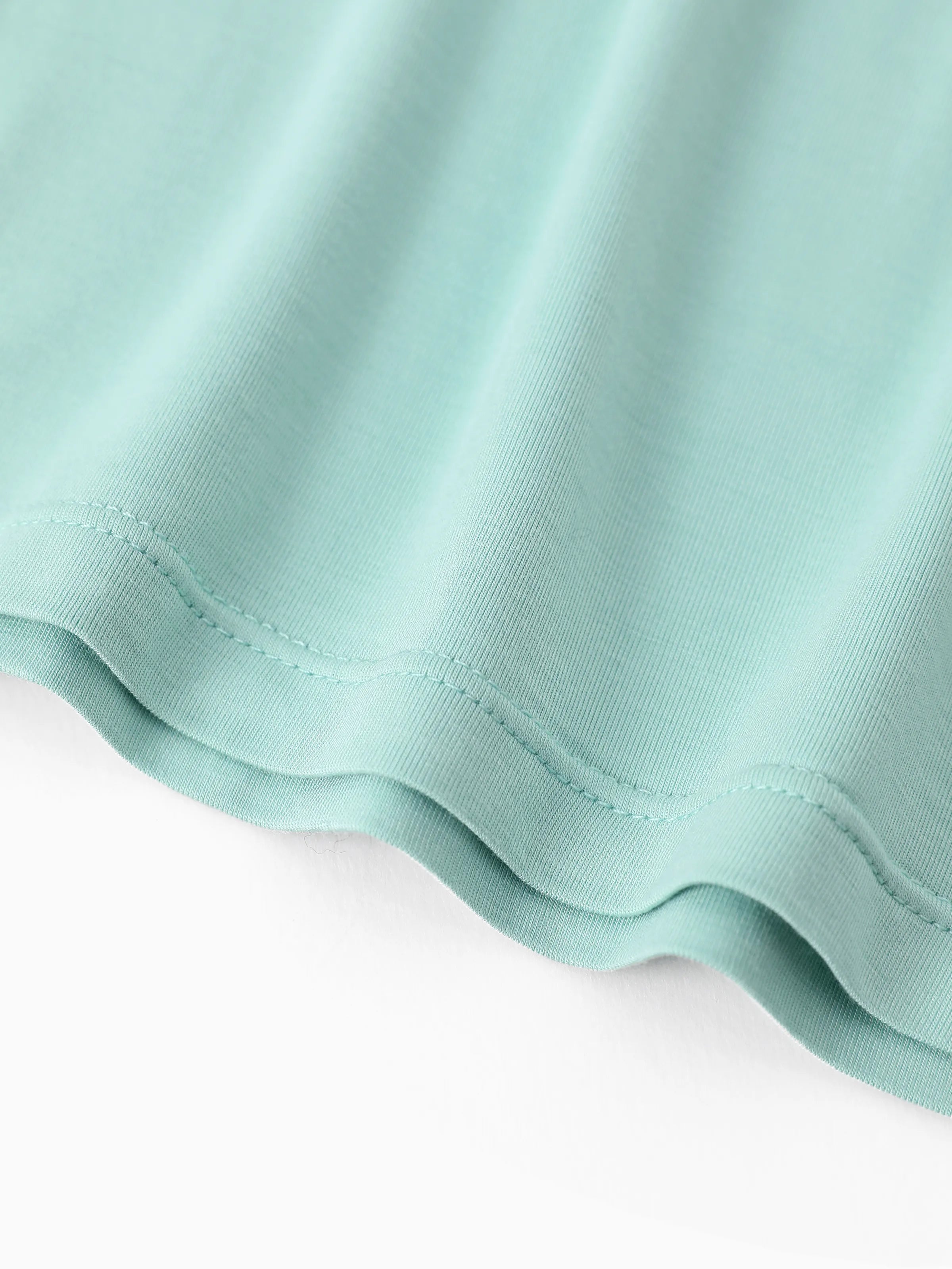 Bamboo Family Pajamas Solid Color Green Short Sleeve Matching Pajama Set ( Snug-Fitting for Children ) Green