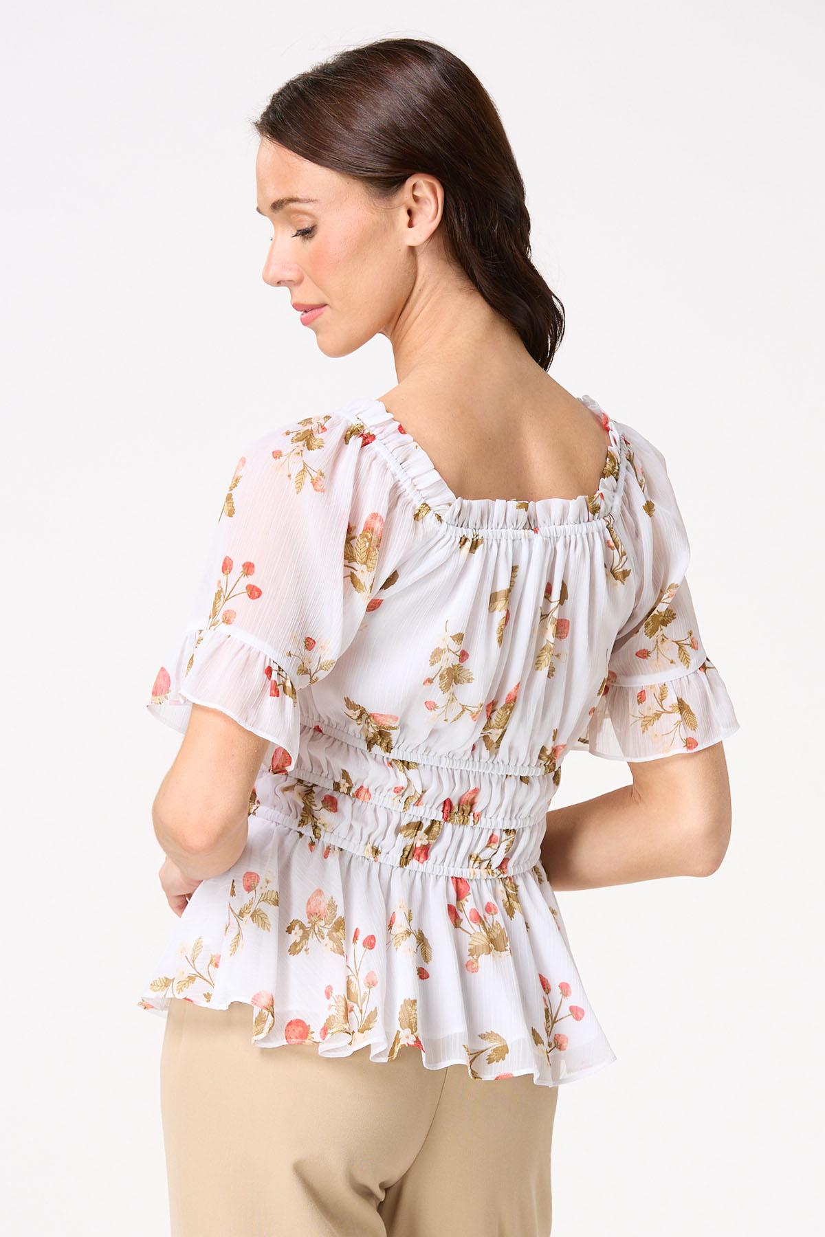 Strawberry Peplum Top