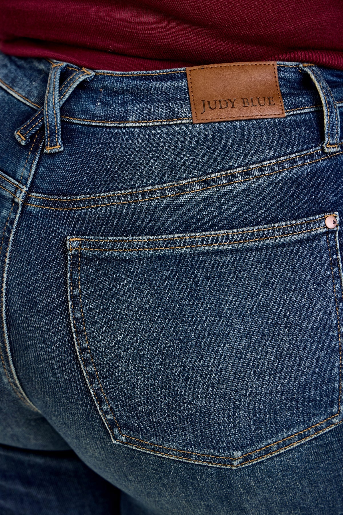 Lux Vintage Brushed Blue Wide Leg with Welt Pockets - PLUS