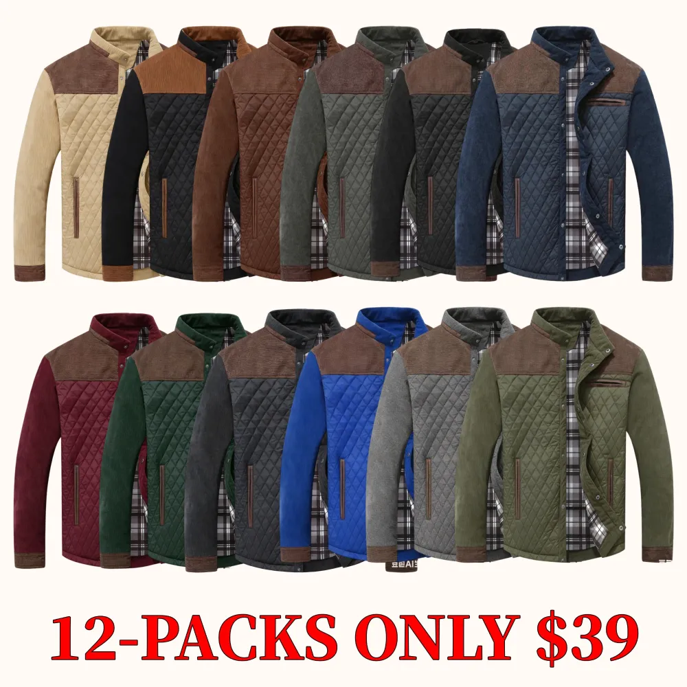 Men's diamond-quilted down jacket