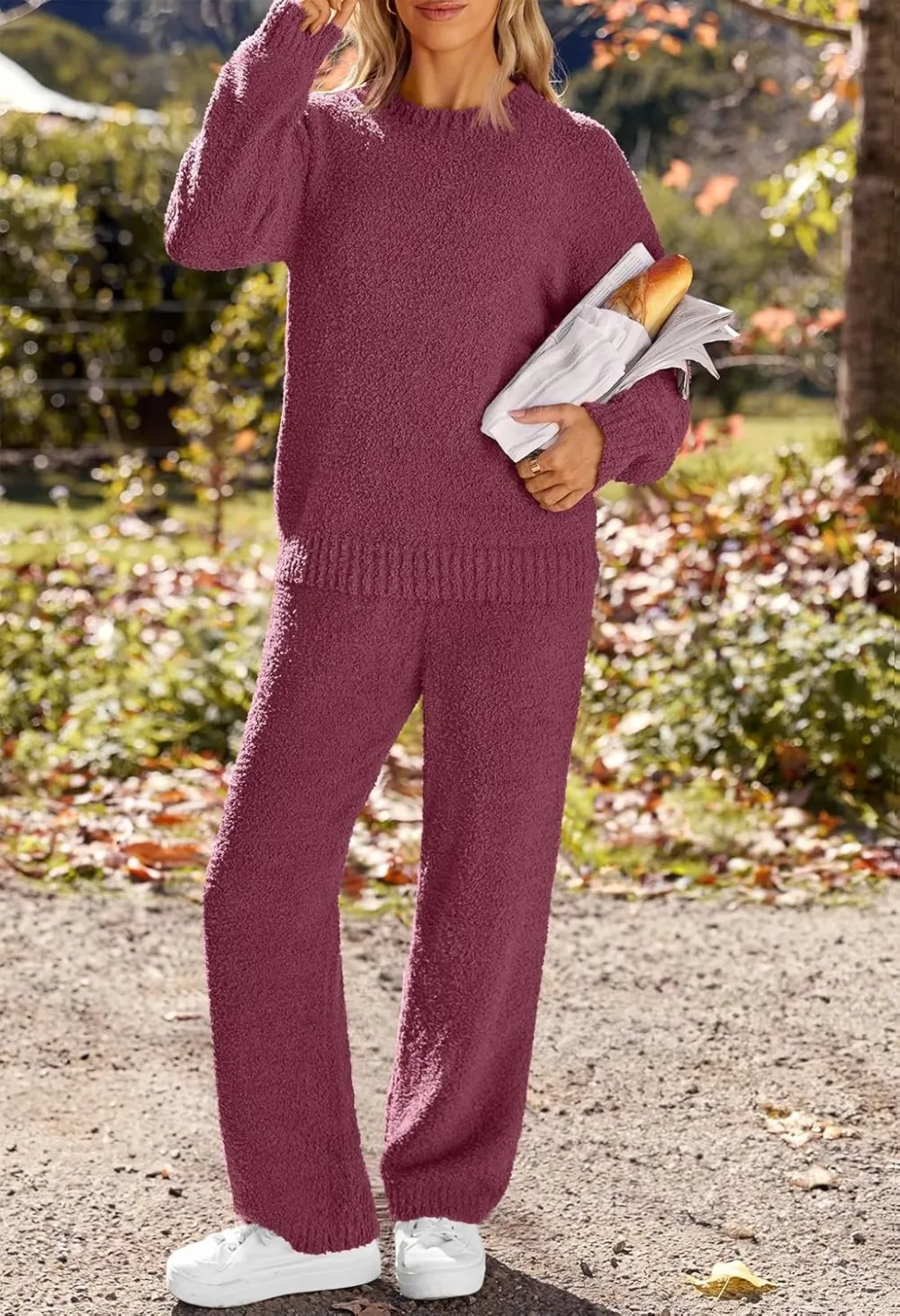 Womens Pajama Sets 2025 Fall Lounge Sweater Set