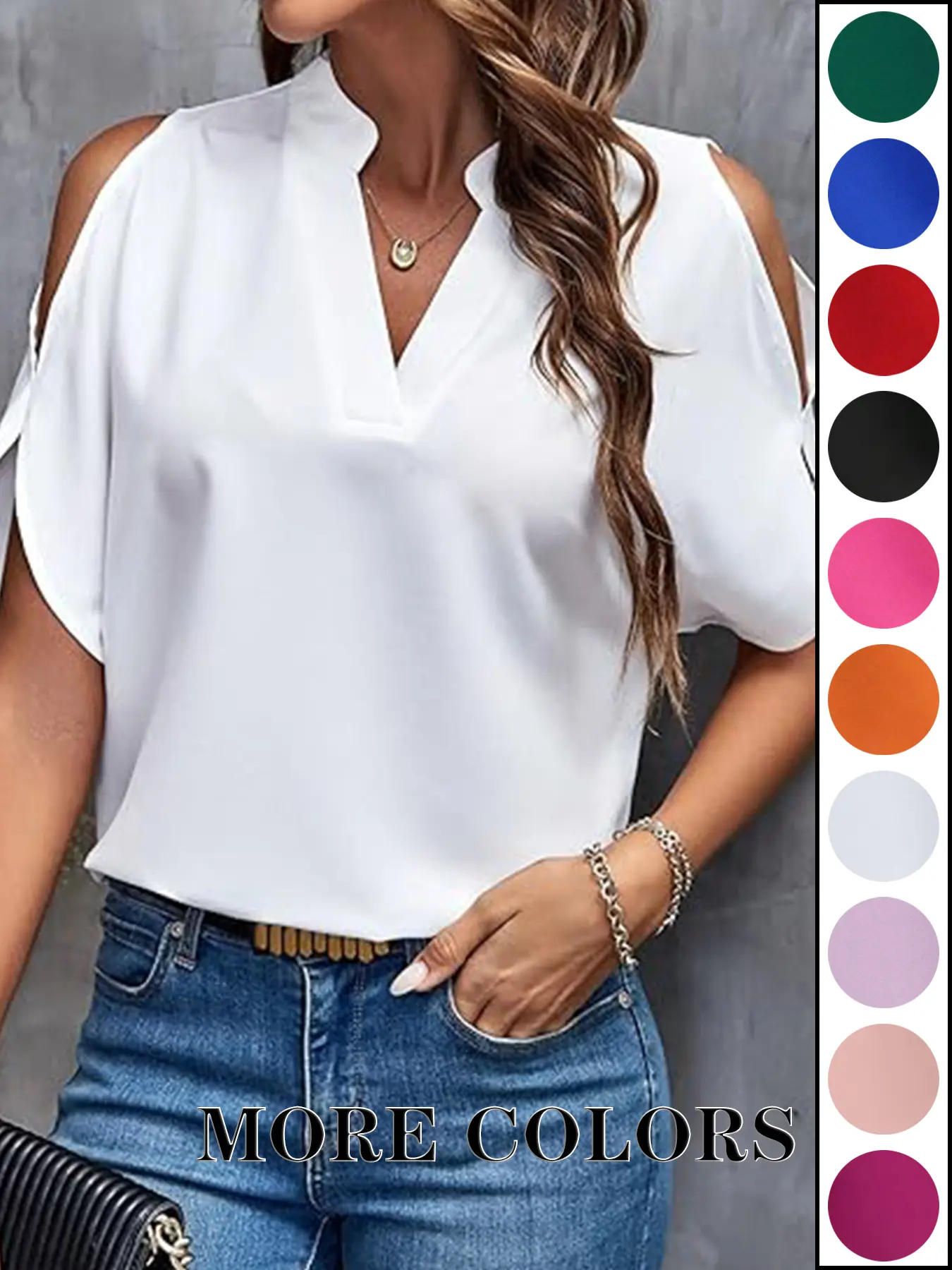 🔥10 PACKS $28 - Women's Solid Color Basic Casual Fitted T-Shirt