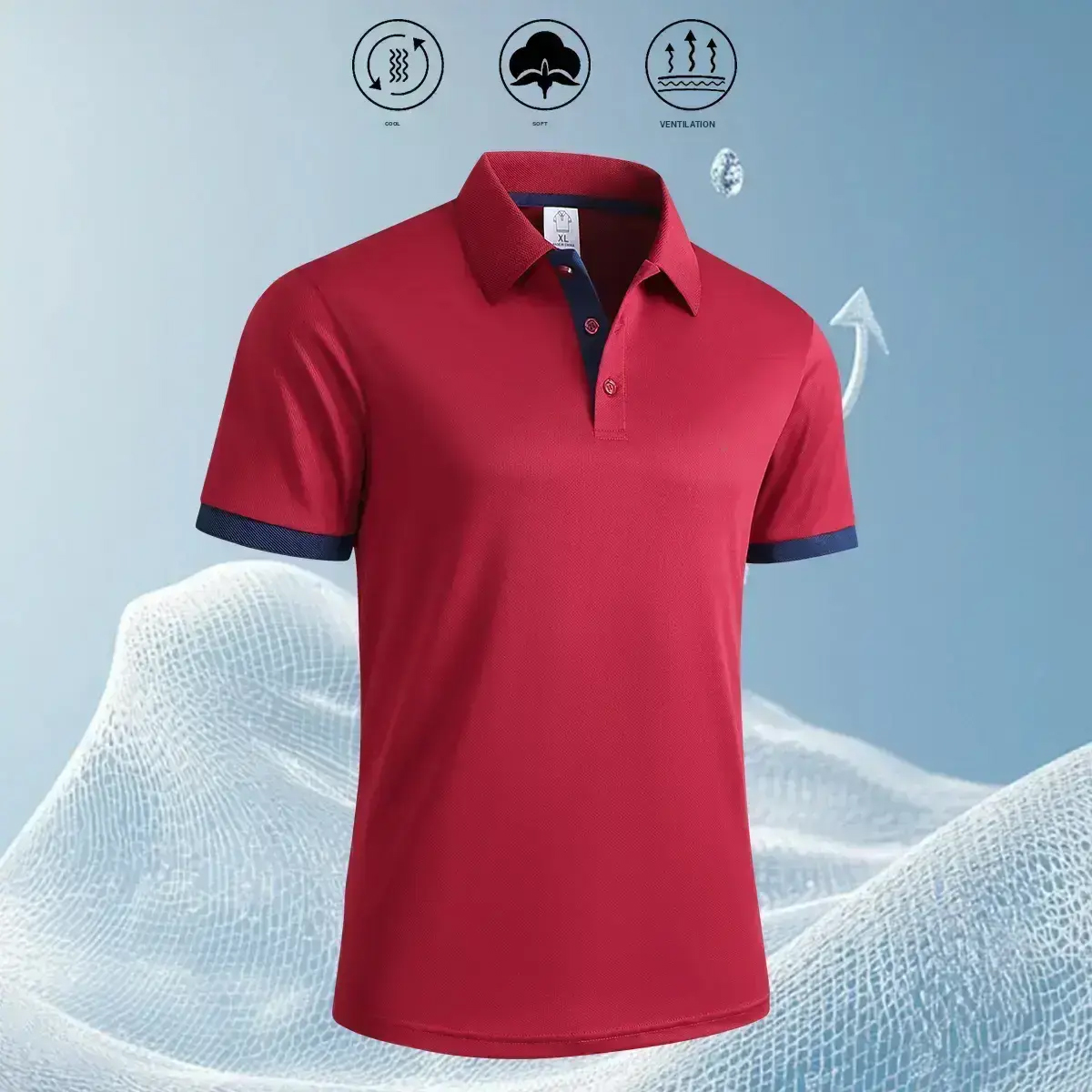 Men's Soft Breathable Business Casual Polo Shirt