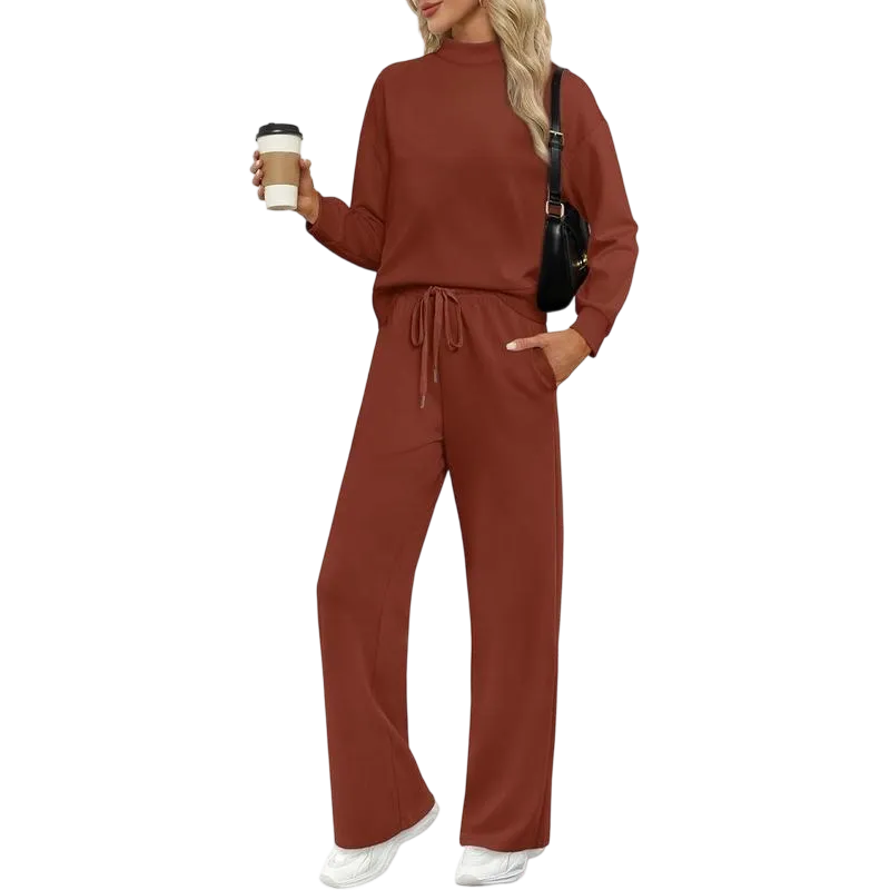🔥Women's turtleneck top and casual suit set🔥