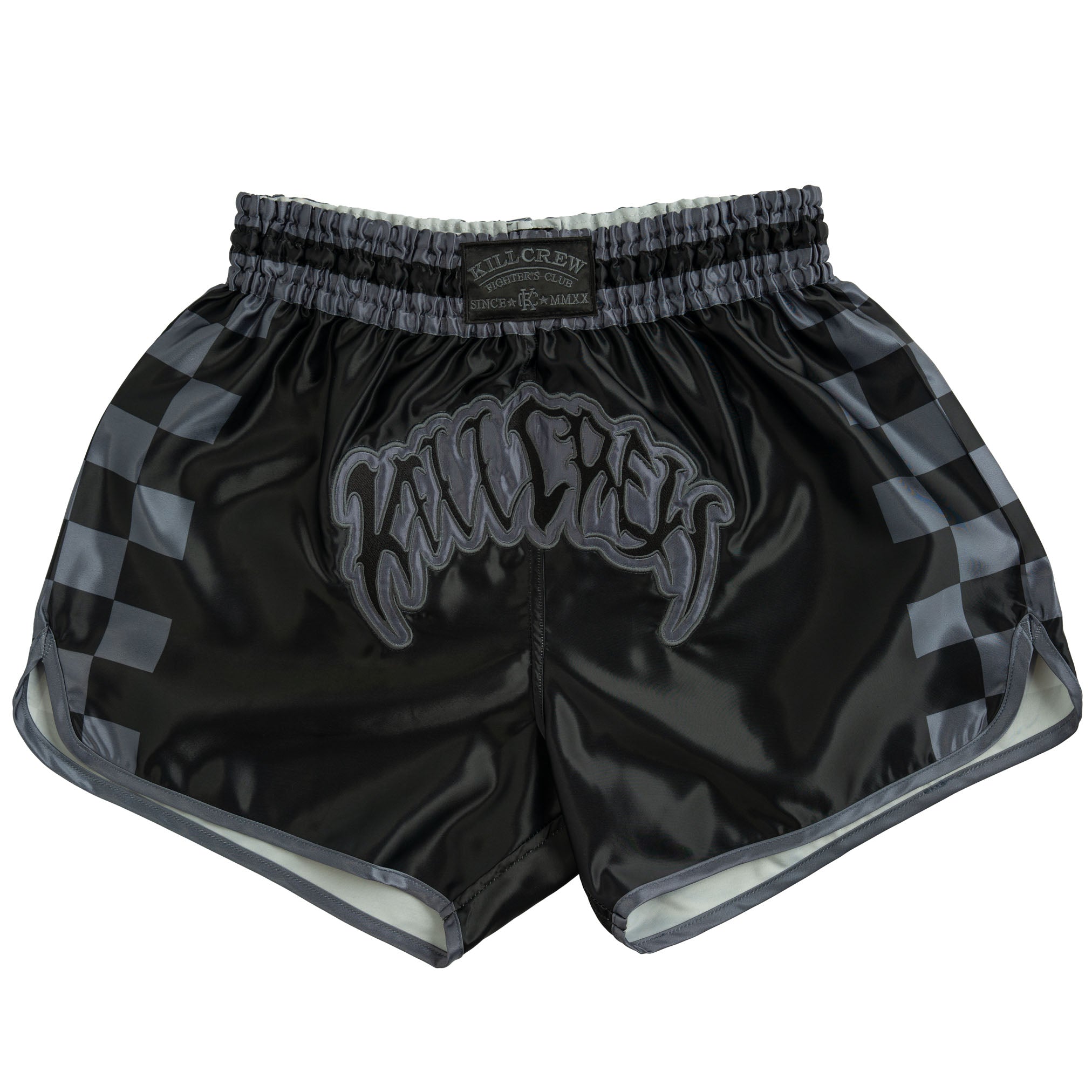 CHECKER FIGHT SHORT - BLACKOUT