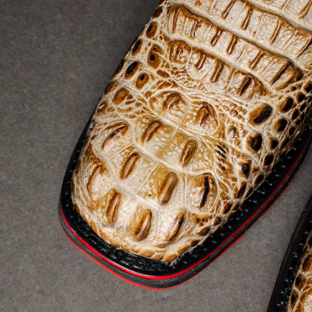 Desert Two-Tone Caiman Belly Leather Boots With 3D Lightweight Sole - Composite Toe