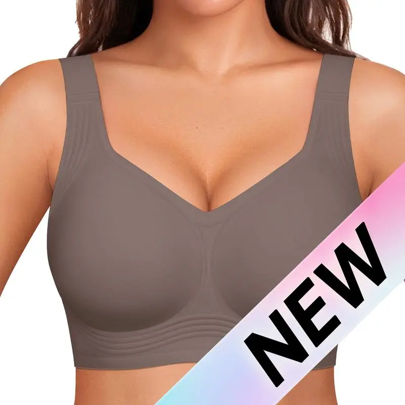 Women Wirefree Bras for Women Full Coverage No Underwire Everyday Bras Comfortable Wireless Padded Jelly Bras