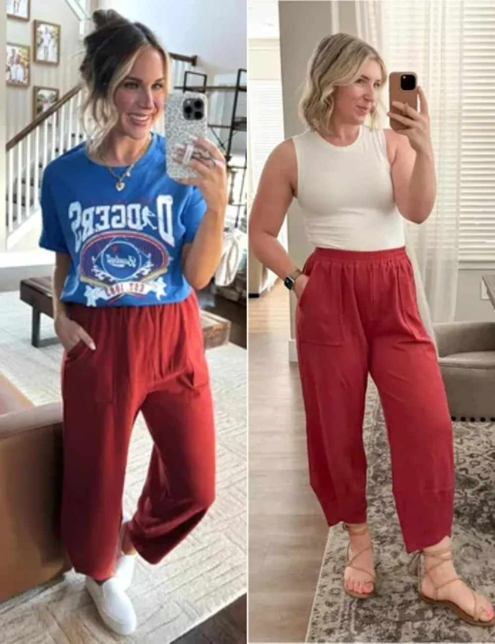 Women's Wide Leg Harem Pants Casual Palazzo Pants with Pockets High Waist Relaxed Fit