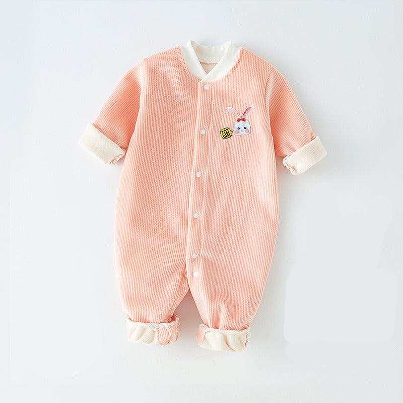 Baby Fleece Lined Cute Animal Romper