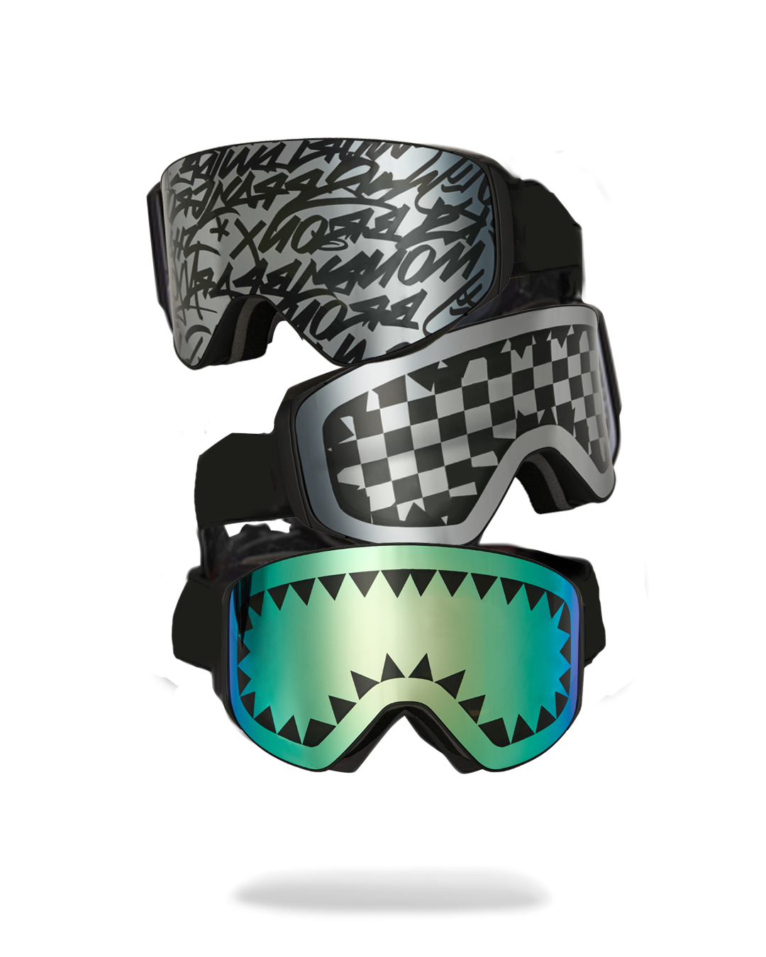THE STREET MOUNTAIN SKI GOGGLES (INTERCHANGEABLE 3 LENSES)