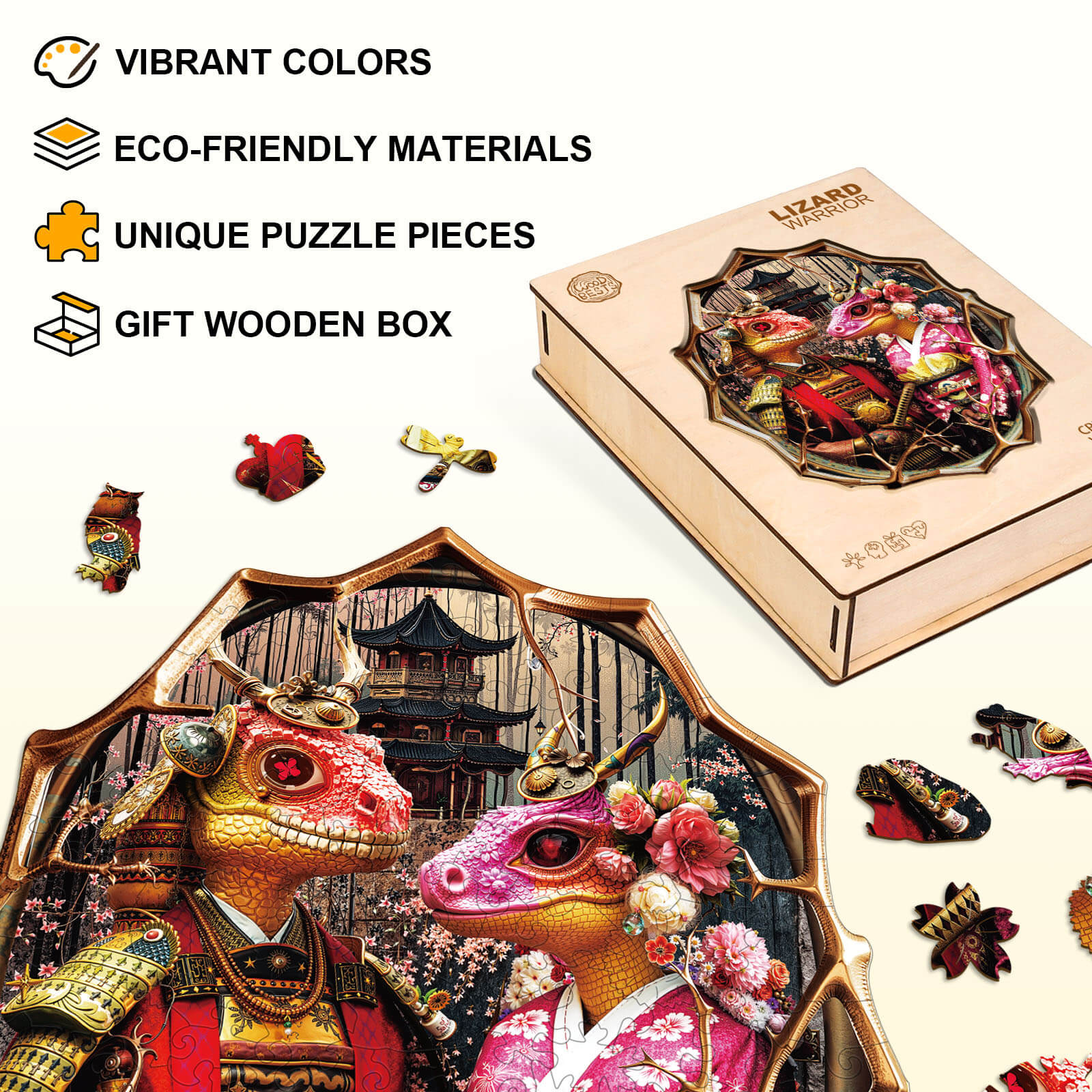 Lizard Warrior Wooden Jigsaw Puzzle