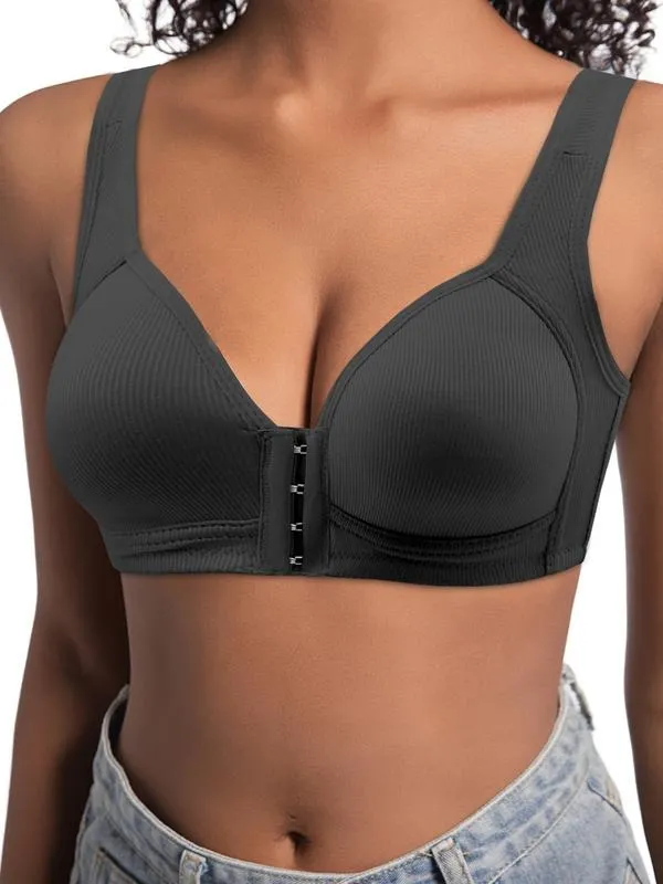 Adjustable Front Closure Push-Up Bra Wire-Free