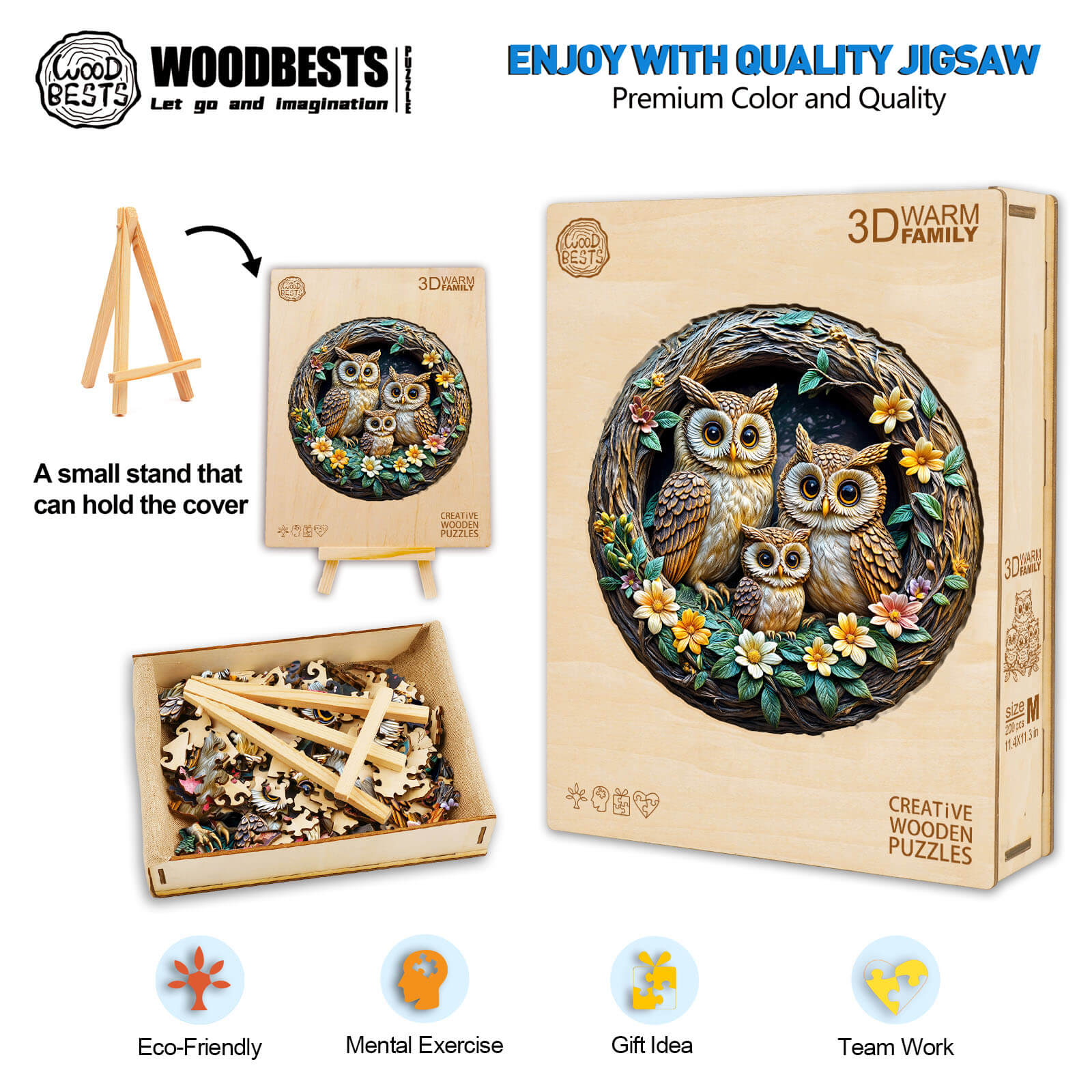 3D warm family Wooden Jigsaw Puzzle