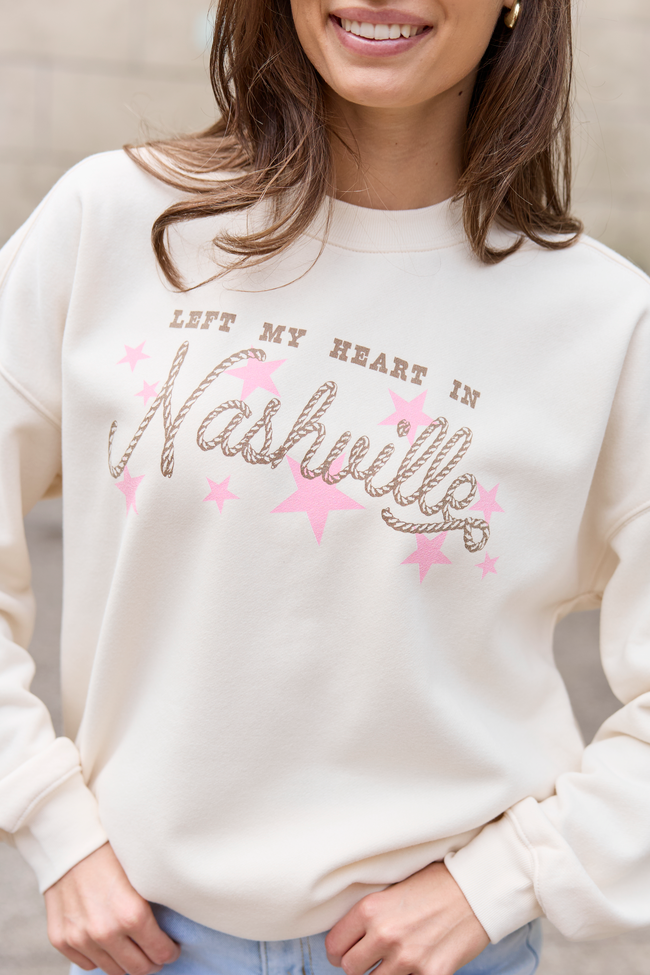 Heart In Nashville Cream Graphic Sweatshirt