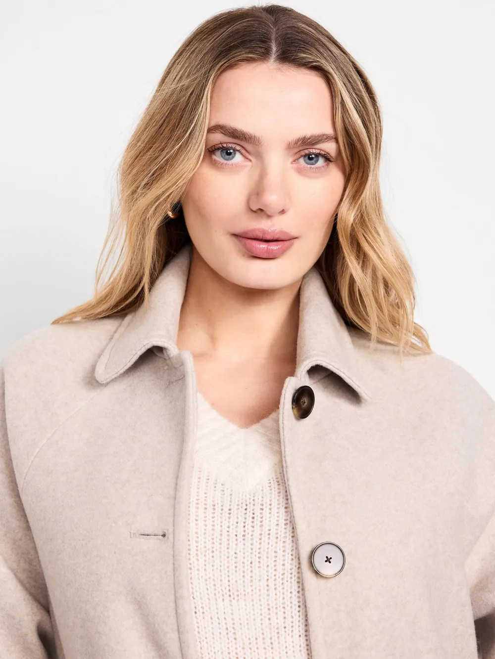 Relaxed Button-Front Mac Coat