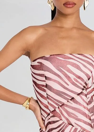 Women's Tube Top DressStrapless Backless High Slit Long Dress