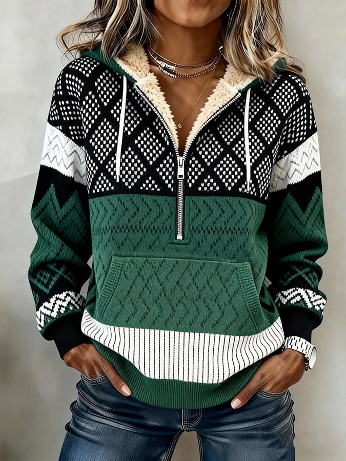 Women'S Casual Loose Printed Hooded Sweatshirt