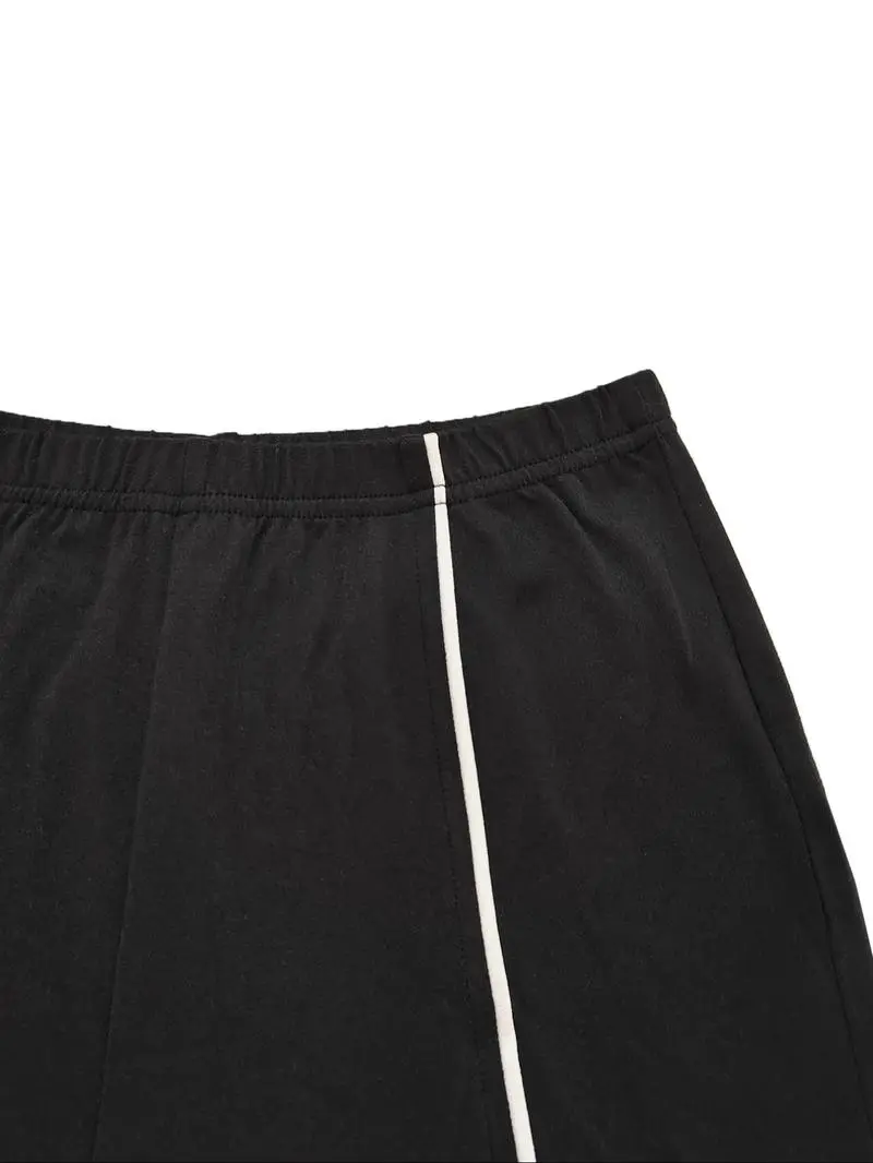 Women's Fashion New Round Neck Solid Color Patch Long Sleeve Top & Pants Set, Two-Piece for Casual Wear