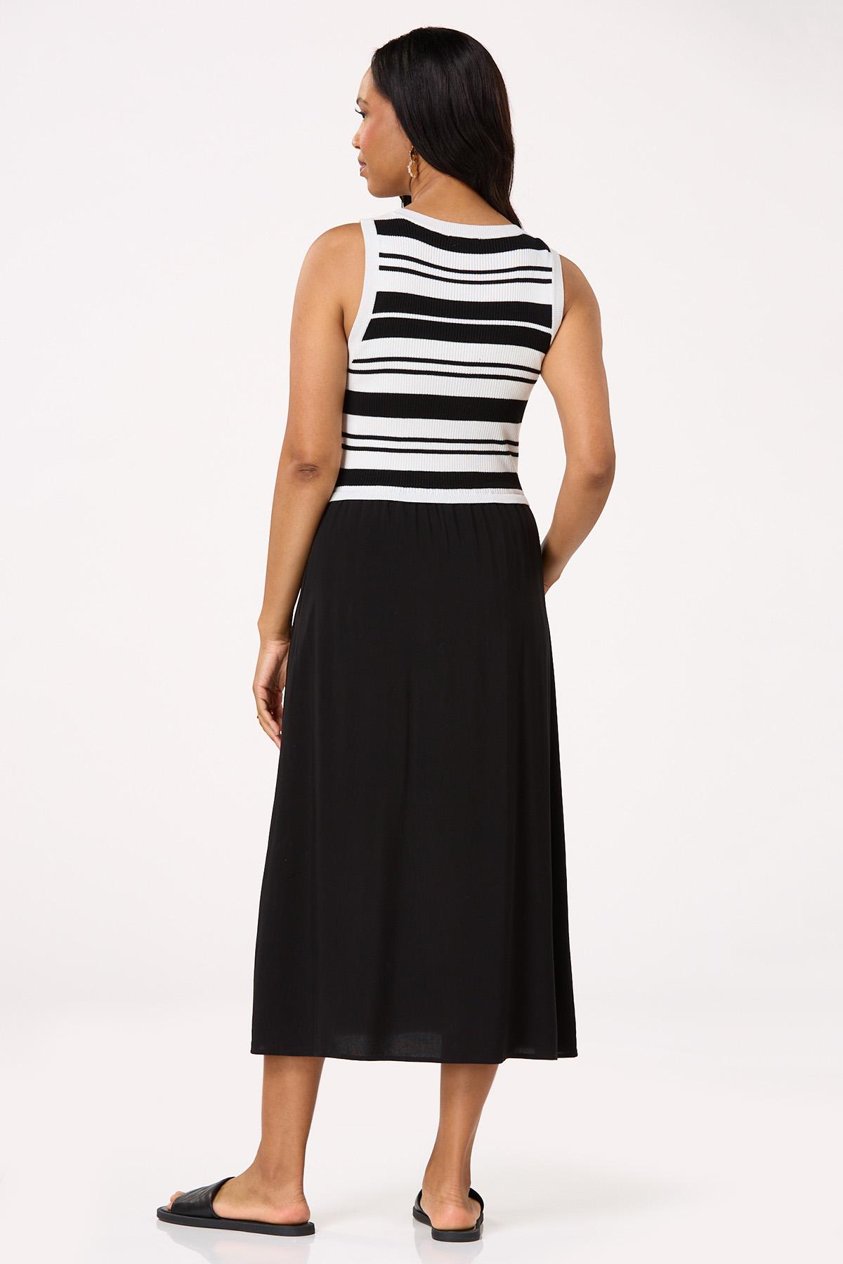 Twofer Stripe Midi Dress