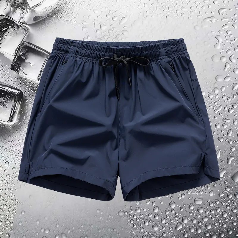 Men's Breathable Zipper Pocket Shorts – Casual Drawstring Athletic Fit