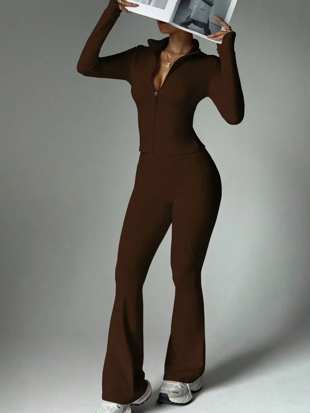 Women's Street Style 2-Piece Bodycon Activewear Set