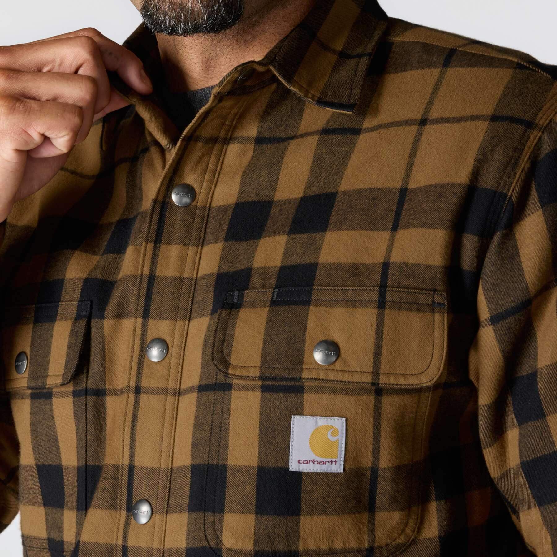 CHT Relaxed Fit Flannel Sherpa-Lined Shirt Jac Shacket 107017