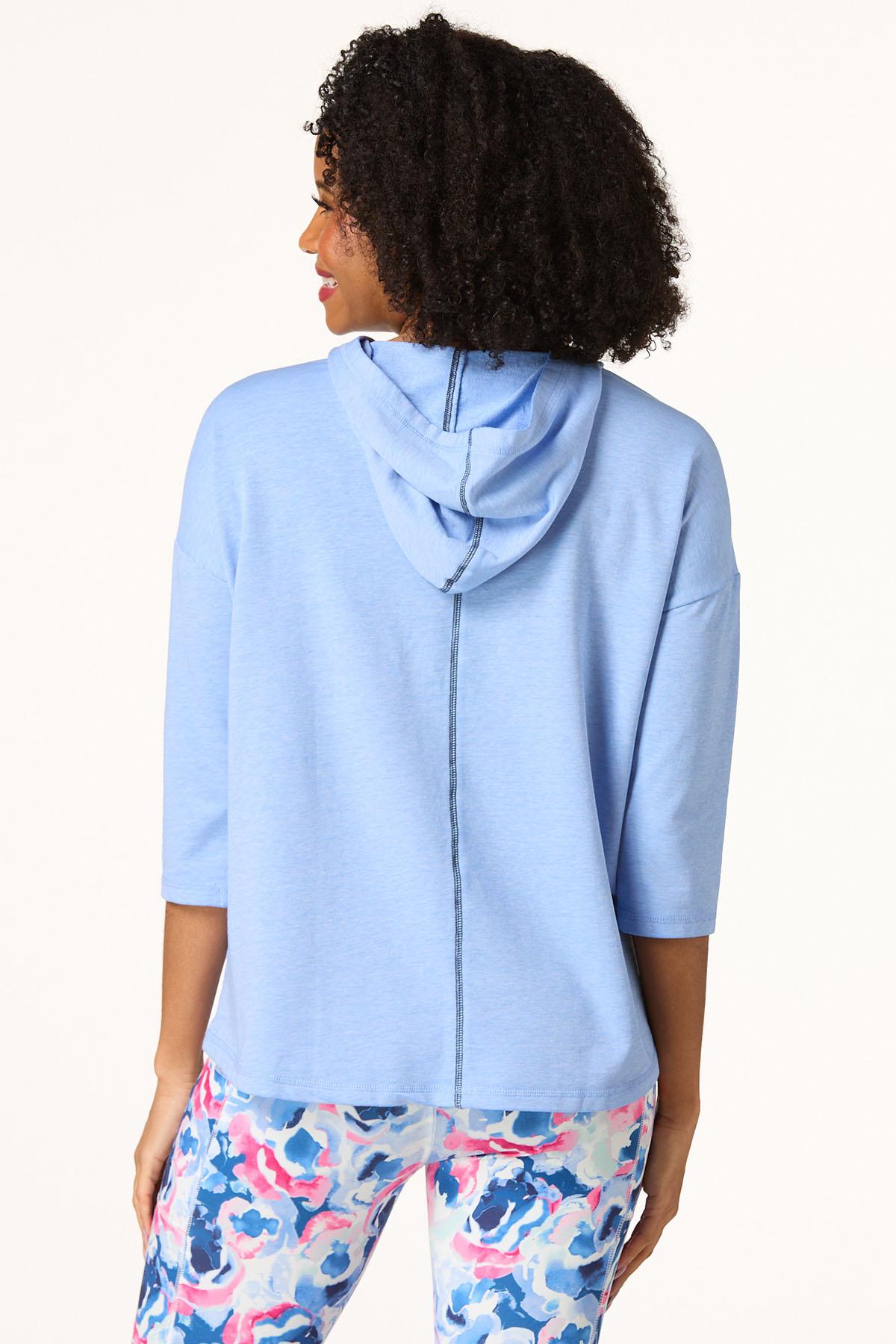 Contrast Stitch Hooded Top