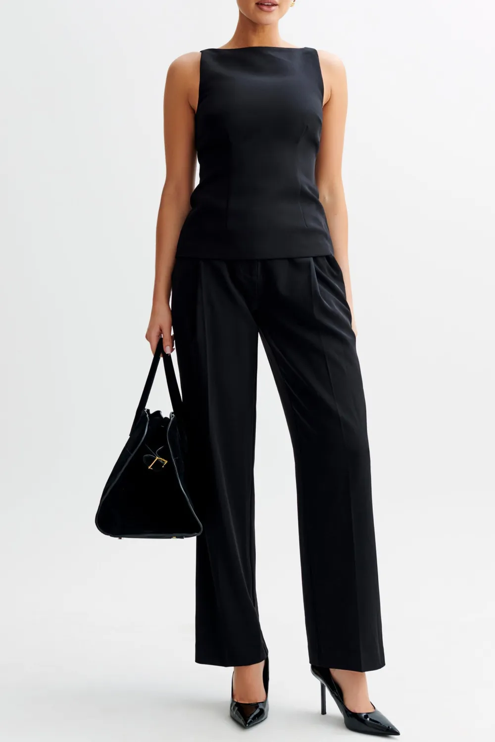 Sleeveless Suiting Top