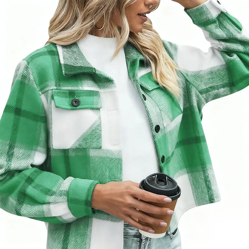 Women's Vintage Flannel Plaid Jacket