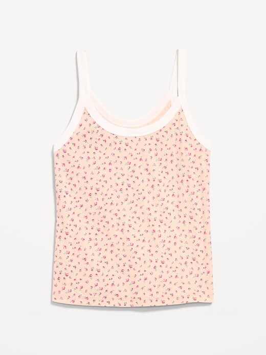 Pointelle Cami Tank Top Pink Floral