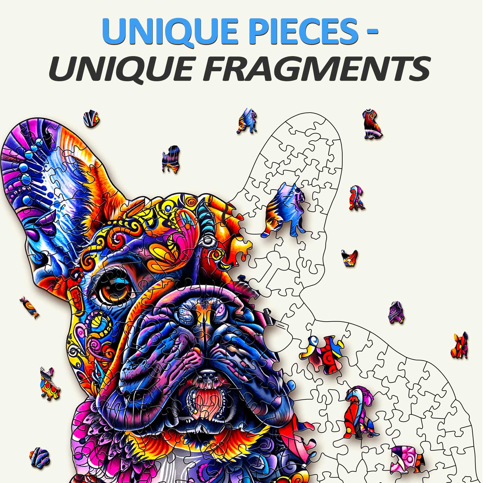 French Bulldog-2 Wooden Jigsaw Puzzle