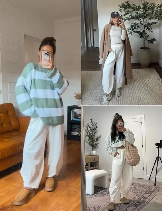 Womens Baggy Wide Leg Pants