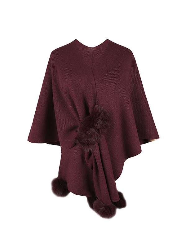 Casual Solid Color Hairball Shawl&Scarf