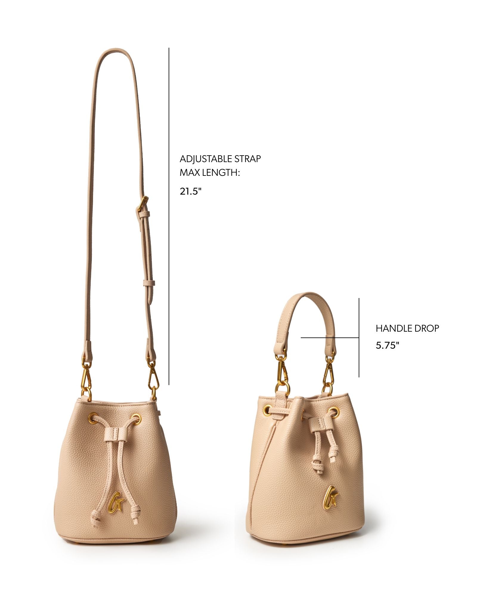 MINI PEBBLE BUCKET BAG - NUDE
