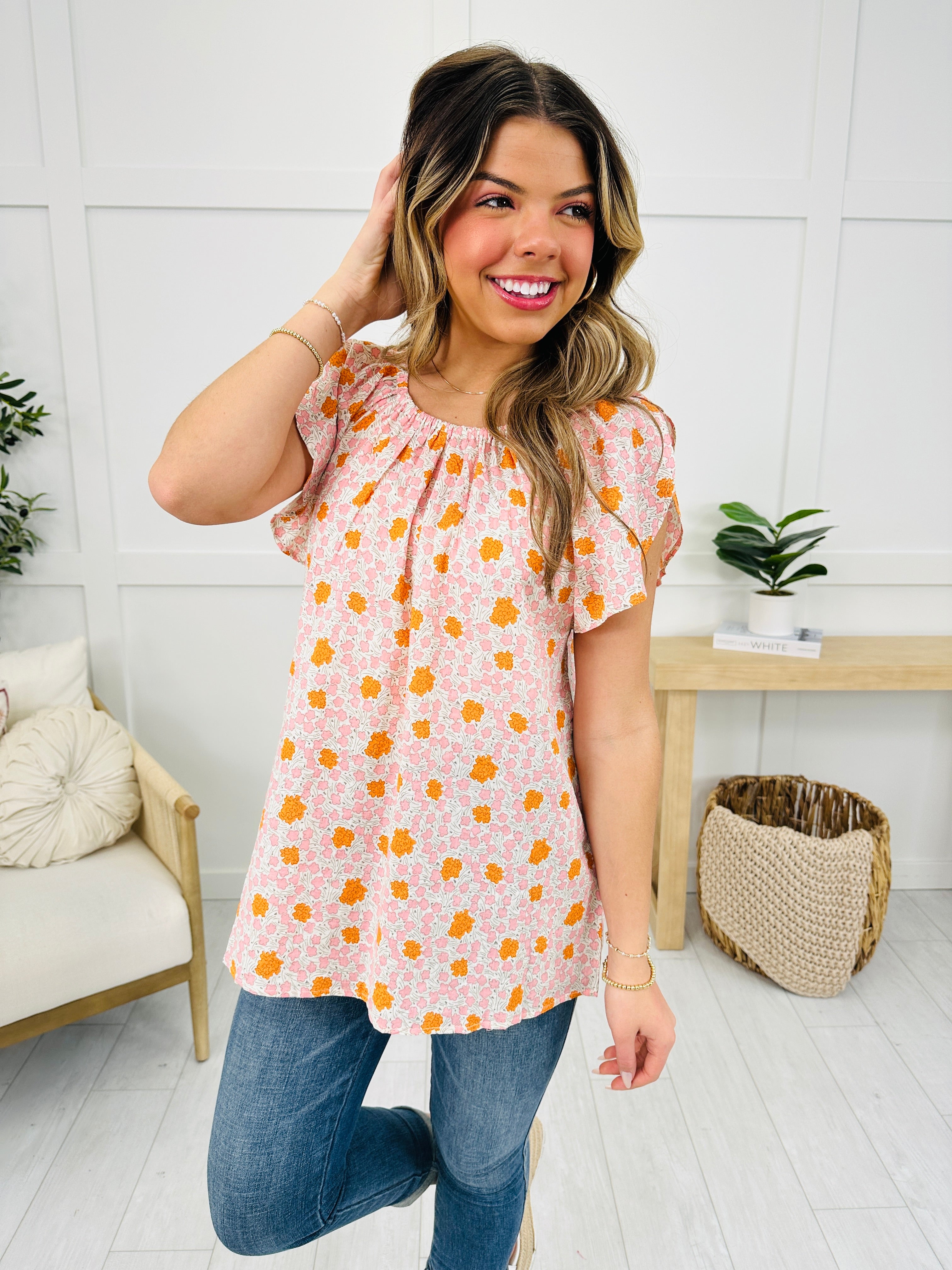 Off The Bloom Top In Pink