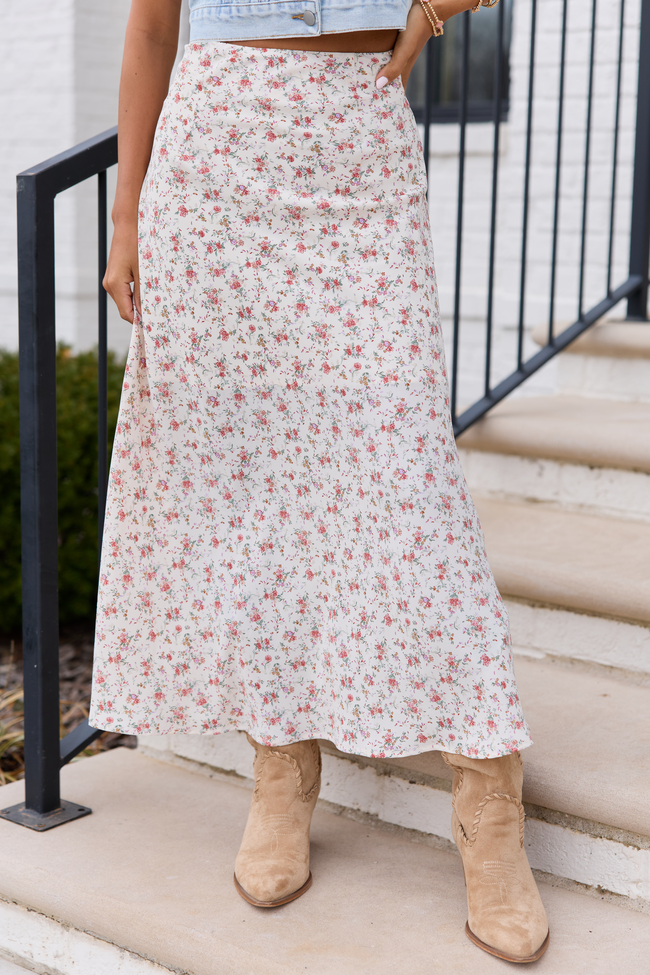 Holland Ivory Floral Maxi Skirt