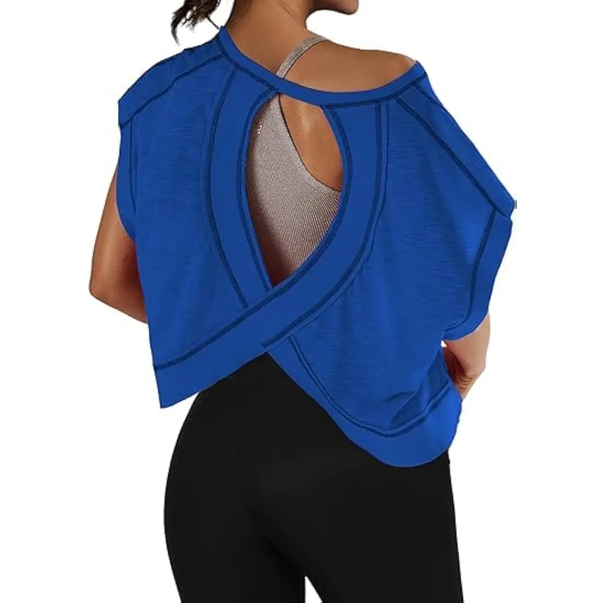 Women's Open Back Tops Y2K Short / Long Sleeve Workout Shirts Casual Yoga Athletic Gym Slouchy Crop Running Tees