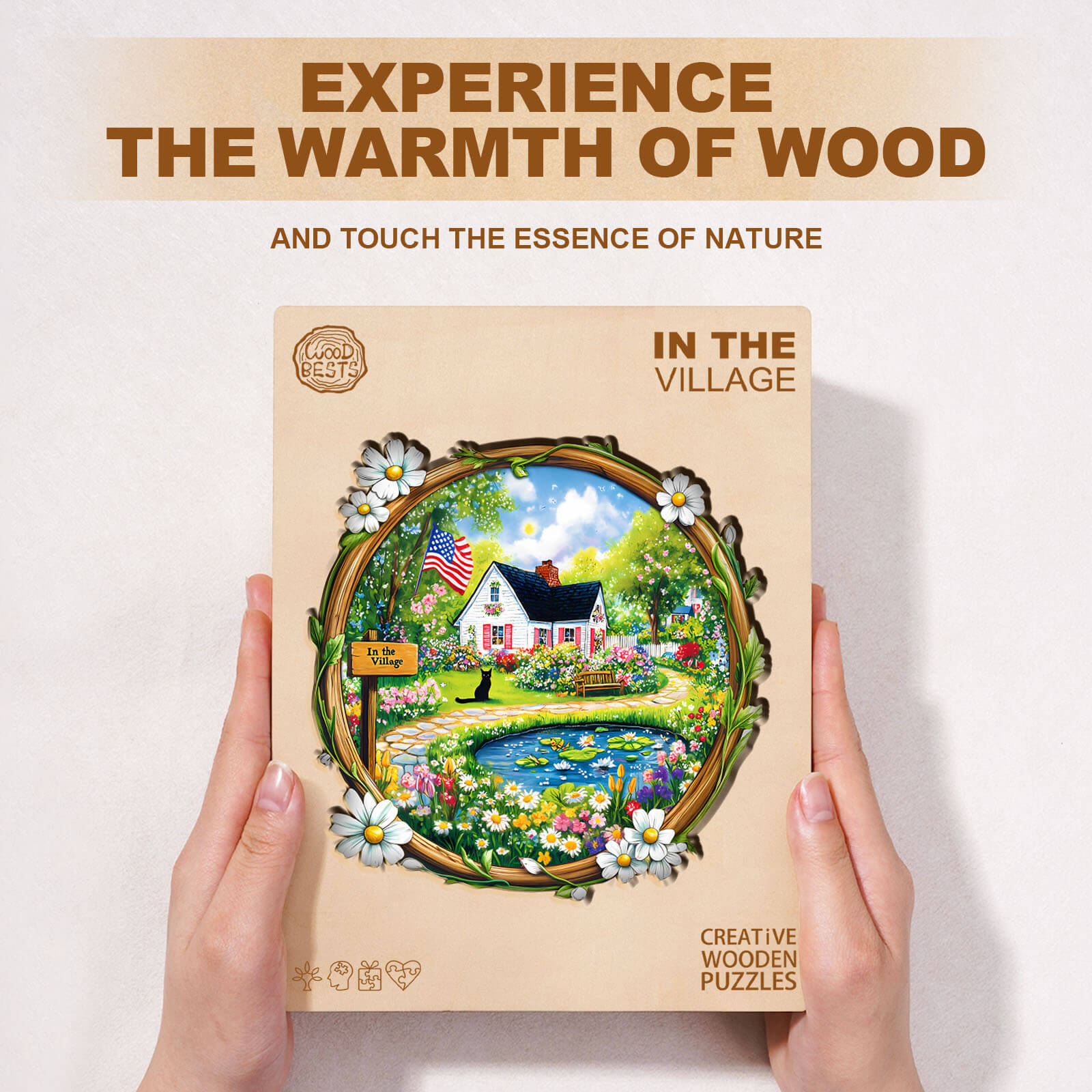 In the Village Wooden Jigsaw Puzzle