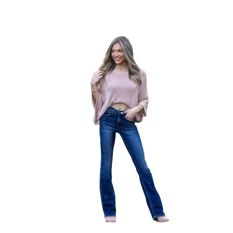 3 LENGTHS The Rachel By Lovervet: High-Rise Tummy Control Bootcut Denim Fabric Fit Jeans Generous Front Pockets