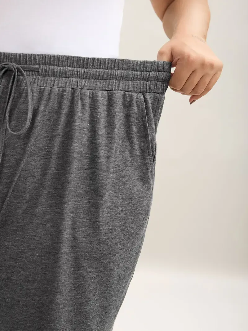 Color-block Knitted Drawstring Lounge Pants