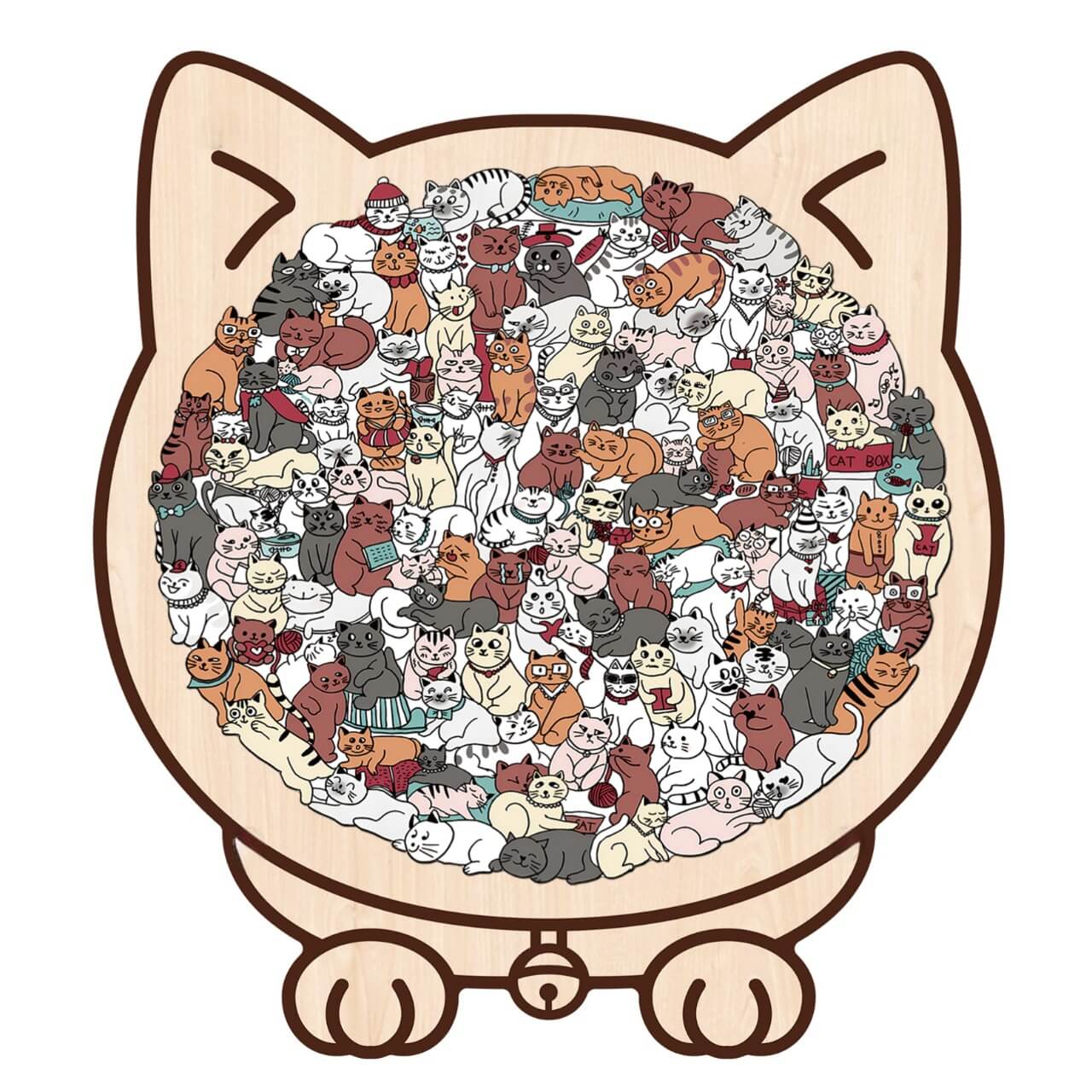 Morandi-Colored Cat/Dog Shaped Wooden Jigsaw Puzzle