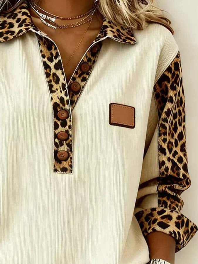 Women'S Casual Color-Blocked Pullover Sweatshirt