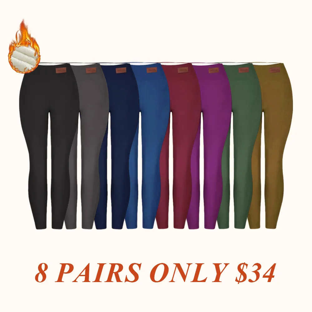 Women Winter Warm Thick Leggings Fleece Lined Stretchy Soft Thermal Sherpa Pants