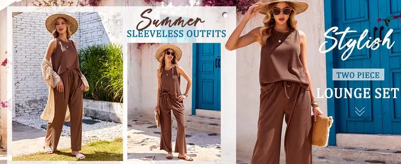 Women's 2-Piece Waffle Lounge Set