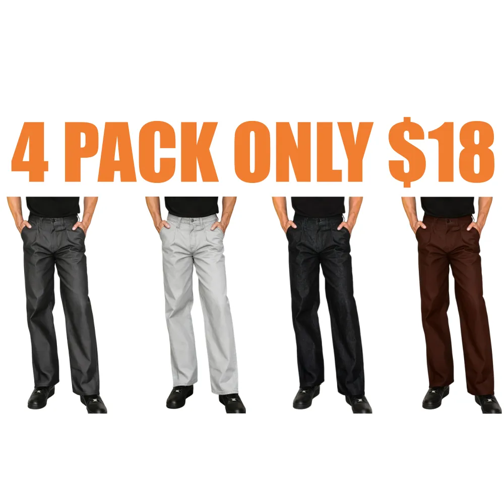 Pleated Raw Denim Baggy Fit Jeans