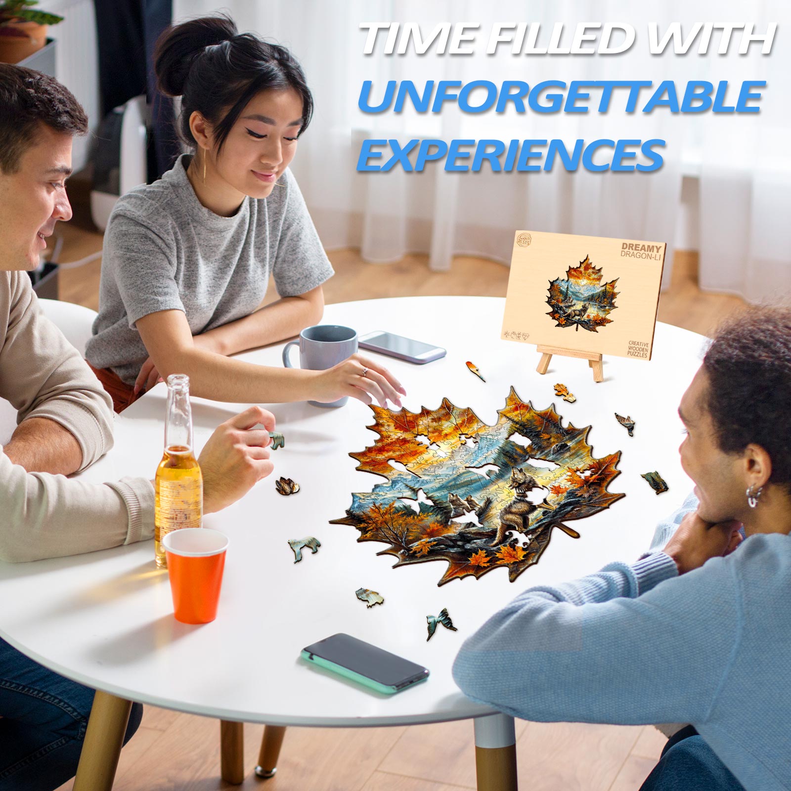 Wolf King autumn Wooden Jigsaw Puzzle