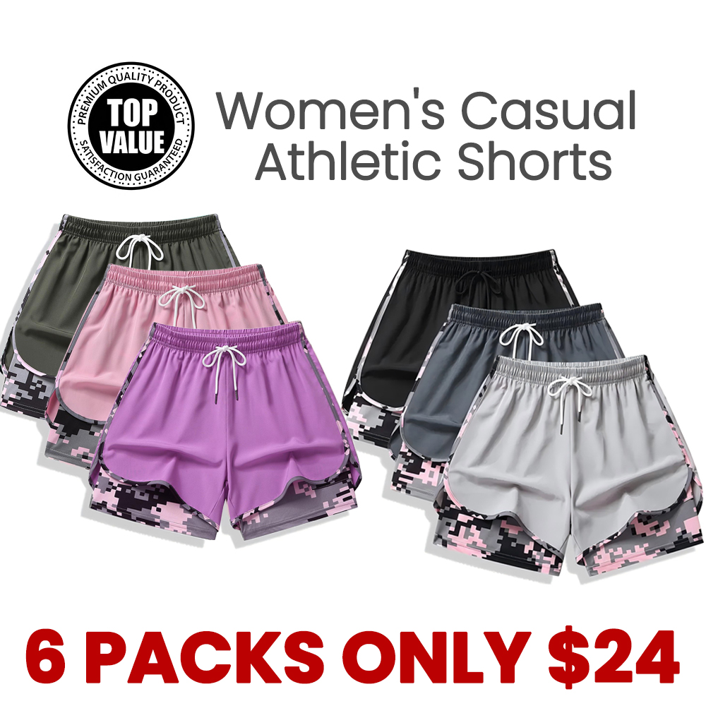 🔥6 SETS $24 Women’s Casual Athletic Shorts with Built-in Liner