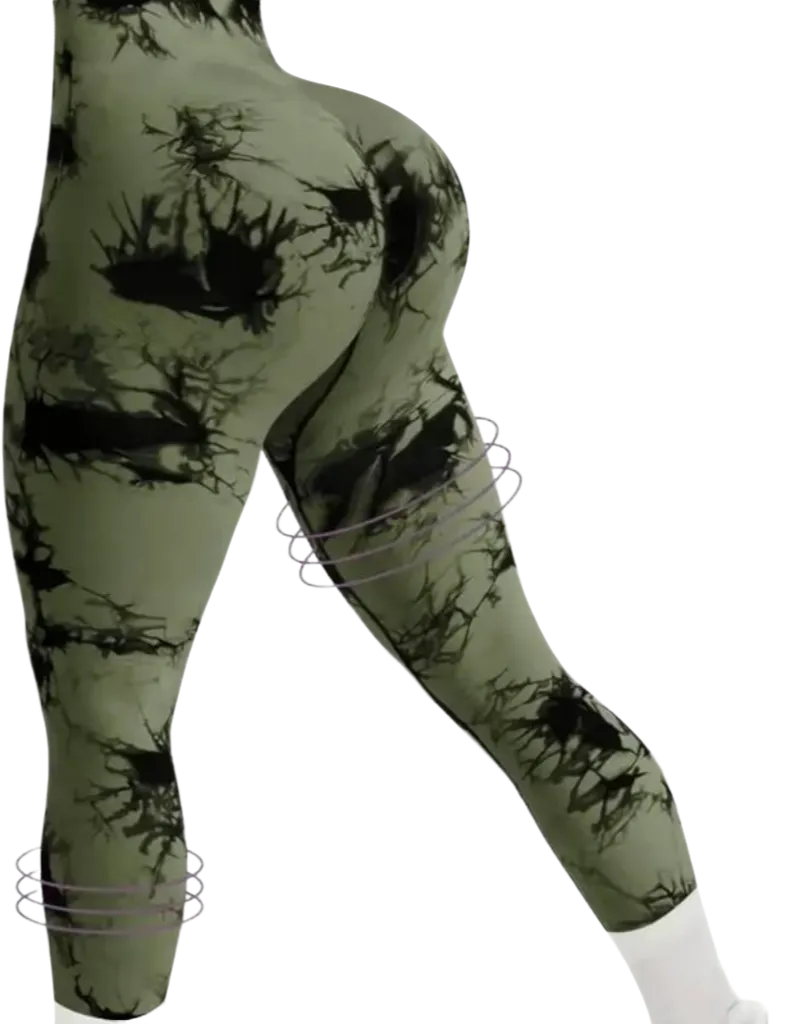 Women's High-Waisted Tie-Dye Cropped Leggings - Tummy Control