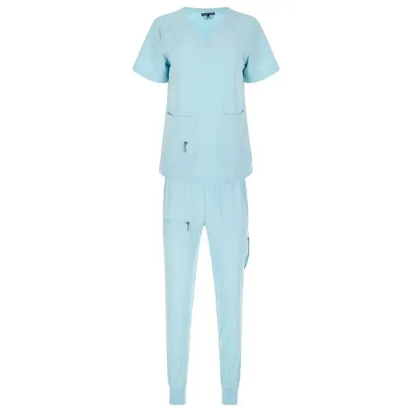 Women's elastic solid color V-neck nursing suit